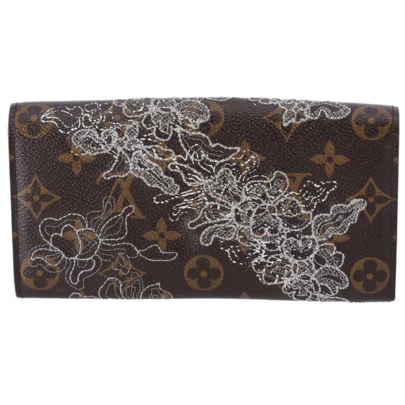 Louis Vuitton Monogram Dentelle Sarah Wallet Brown Silver - Picture 2 of 6